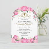 Invitation Arche de Fête des mariées victorienne rose pâle (Debout devant)