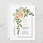 Invitation Arche de fleurs de corail de pêche mariage douche (Devant)