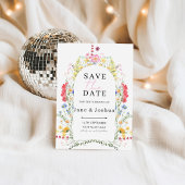 Invitation Arche de fleurs sauvages aquarelle Enregistrer la 