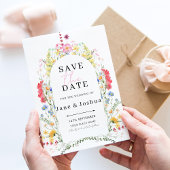 Invitation Arche de fleurs sauvages aquarelle Enregistrer la 