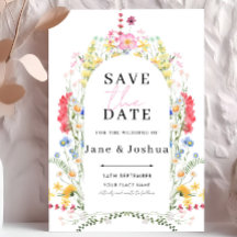 Arche de fleurs sauvages aquarelle Save the Date d