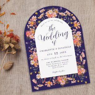 Invitation Arche de Fleurs Sauvages Bohème d'Automne Mariage 