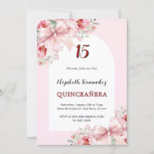 Invitation Arche de florales roses Quinceanera (Devant)