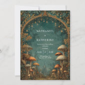 Invitation Arche de Forêt Mystique avec Mariage Vue Château (Devant)