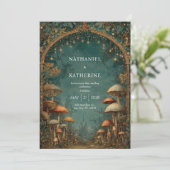 Invitation Arche de Forêt Mystique avec Mariage Vue Château (Debout devant)