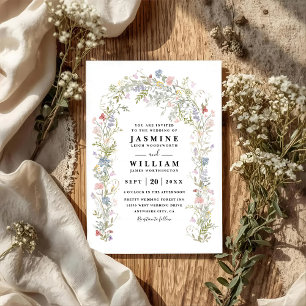 Invitation Arche de jardin de fleurs sauvages Mariage rustiqu
