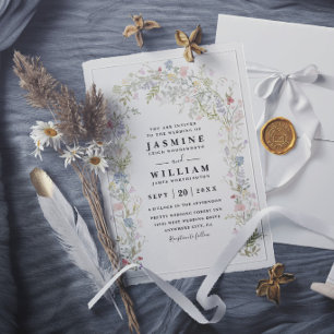Invitation Arche de jardin de fleurs sauvages Mariage rustiqu