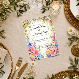 Invitation Arche de jardin fantaisiste florale mariage
