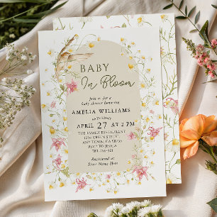 Invitation Arche de Jardin Floral Baby In Bloom pour une Fête