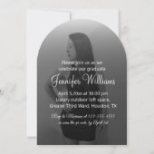 Invitation arche de la fête de remise des diplômes en noir et (Dos)