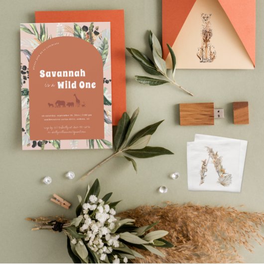 Invitation Arche de la jungle moderne | Terra Cotta Wild One