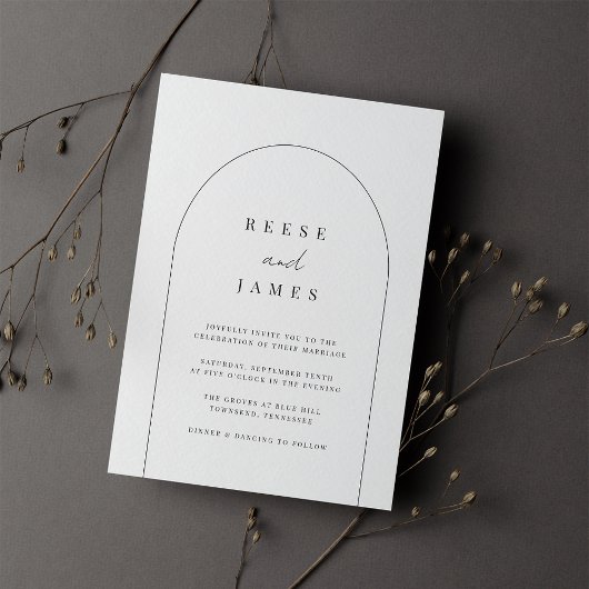 Invitation Arche de ligne | Mariage minimaliste moderne