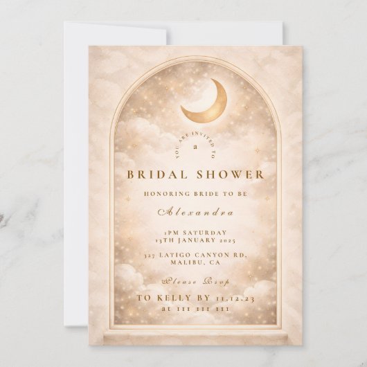 Invitation Arche de Lune Dorée Céleste Shower Nuptial (Devant)