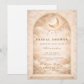 Invitation Arche de Lune Dorée Céleste Shower Nuptial (Devant / Derrière)