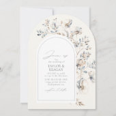 Invitation Arche de mariage aquarelle Fleur sauvage délicate (Devant)
