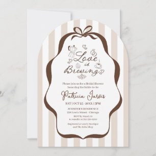 Invitation Arche de Mariage de Café Automnal "L'Amour est en