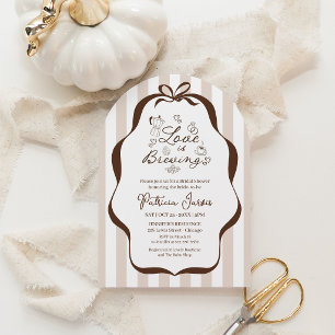 Invitation Arche de Mariage de Café Automnal "L'Amour est en