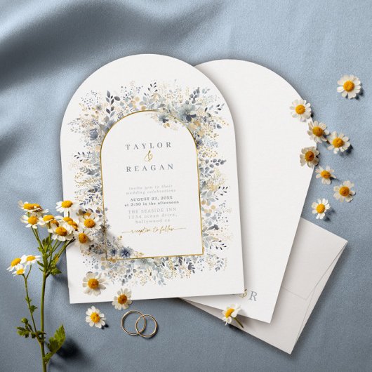 Invitation Arche de Mariage de fleurs douce ID1045