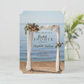 Invitation Arche de mariage de plage Fleurs de douche de mari (Debout devant)