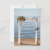 Invitation Arche de Mariage de Plage Fleurs de Réception (Devant)
