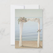 Invitation Arche de Mariage de Plage Fleurs de Réception (Dos)