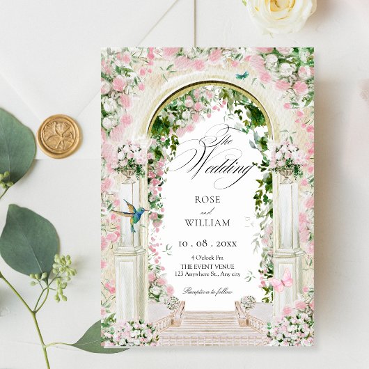 Invitation Arche de mariage du jardin fleuri esthétique