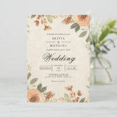 Invitation Arche de mariage Fleur de l'automne chaud (Debout devant)