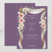 Invitation Arche de mariage florale de campagne rustique Mari (Devant / Derrière)