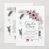 Invitation Arche de mariage florale élégante à l'ampersand ro (Devant / Derrière)