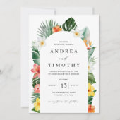 Invitation Arche de mariage florale tropicale à l'aquarelle (Devant)