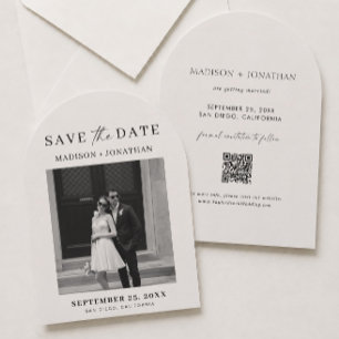 Invitation Arche de mariage noir et ivoire 'Old Money' pour a