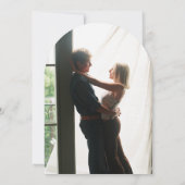 Invitation Arche de mariage photo florale de verdure bleu pou (Dos)