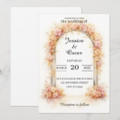Invitation Arche de mariage romantique (Devant / Derrière)