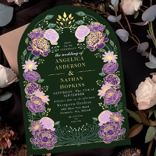 Invitation Arche de mariage violet vert enchantée de jardin f