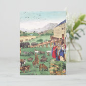Invitation Arche de Noé avec des animaux (Debout devant)