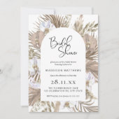 Invitation Arche de palme bohème : Douche rose Parfaite (Devant)