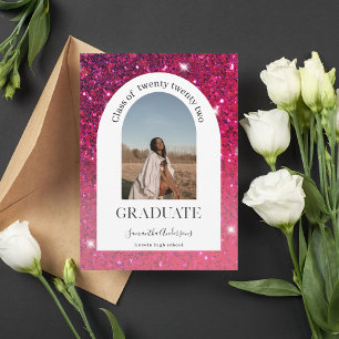 Invitation Arche de Parties scintillant rose et rouge moderne