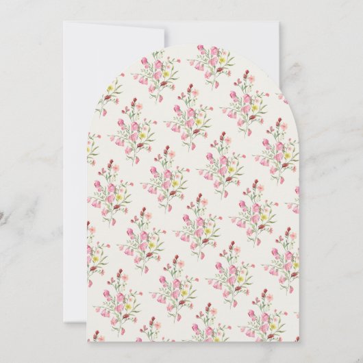 Invitation arche de printemps fleurie christening (Dos)