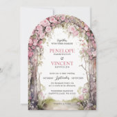 Invitation Arche de Rose Vintage | Mariage Monogramme (Devant)