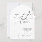 Invitation Arche De Script Whimsical Tout En Un Mariage (Devant)