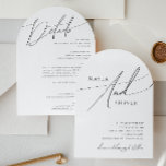 Invitation Arche De Script Whimsical Tout En Un Mariage<br><div class="desc">Cette arche de script fantaisiste tout en un faire-part de mariage est parfait pour votre classique simple noir et blanc minimaliste mariage boho moderne. Le design se compose de calligraphie élégante, délicate et romantique écrite à la main et de typographie chic formelle. Le look se marie bien avec n'importe quelle...</div>