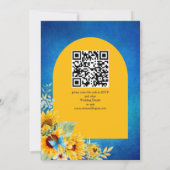 Invitation Arche de tournesol jaune vif sur arrière - plan bl (Dos)