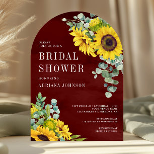 Invitation Arche de tournesols Eucalyptus Bourgogne Baby Show