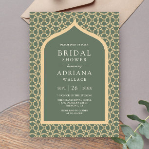 Invitation Arche de treillis Bohème rustique Vert sauge pour