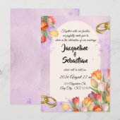 Invitation Arche de tulipes de printemps pour mariage (Devant / Derrière)
