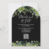 Invitation Arche de verdure Code QR noir et blanc Mariage (Dos)