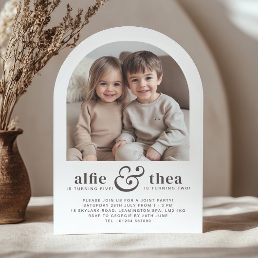 Invitation Arche d'invitation conjointe d'anniversaire