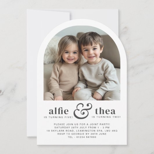 Invitation Arche d'invitation conjointe d'anniversaire (Devant)