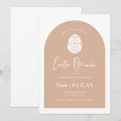 Invitation Arche d'oeufs rose pâle Brunch de Pâques (Devant / Derrière)