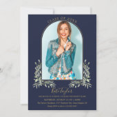 Invitation Arche d'or Photo Marine Blue Foliage Graduation (Devant)